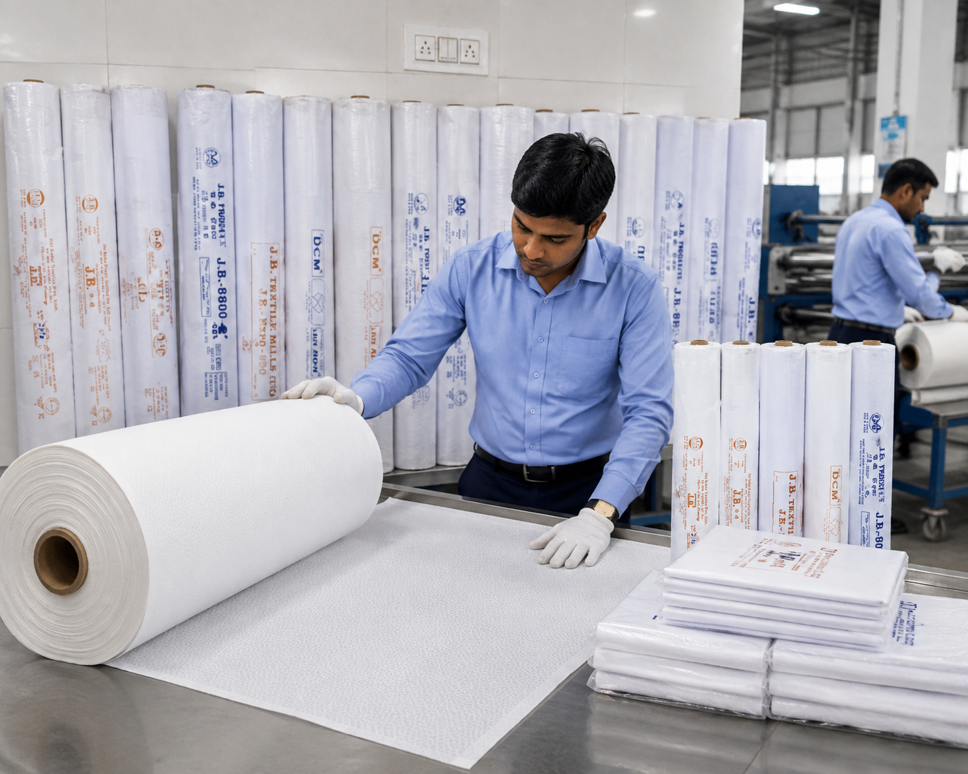 International supply coordination for garment interlining fabric export orders