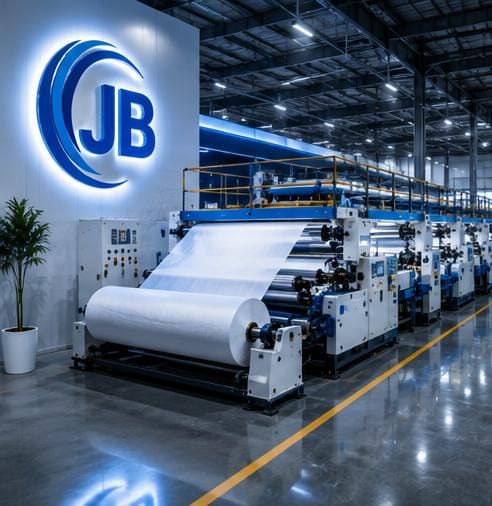 Interlining fabric manufacturing floor at Jaibaba Interlinings