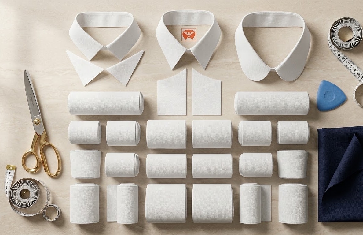Readymade collar and cuff interlining for formal shirts